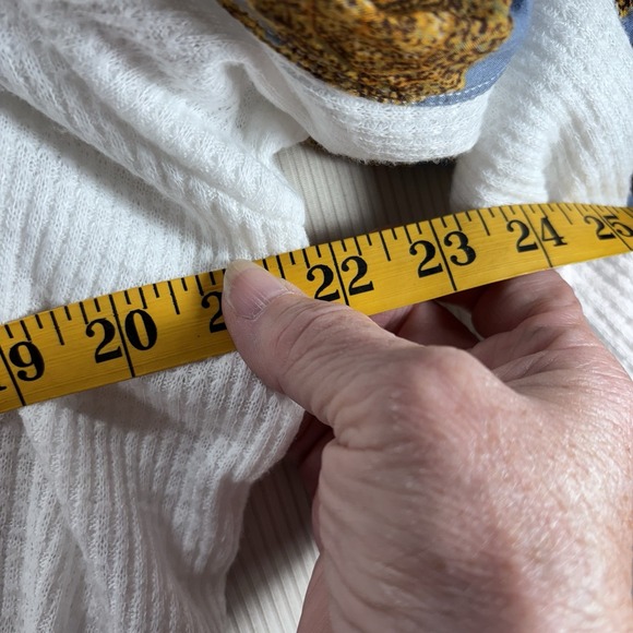 Free People womens size S Casual Clash Balloon Sleeve Waffle Knit Thermal Top - Picture 7 of 10